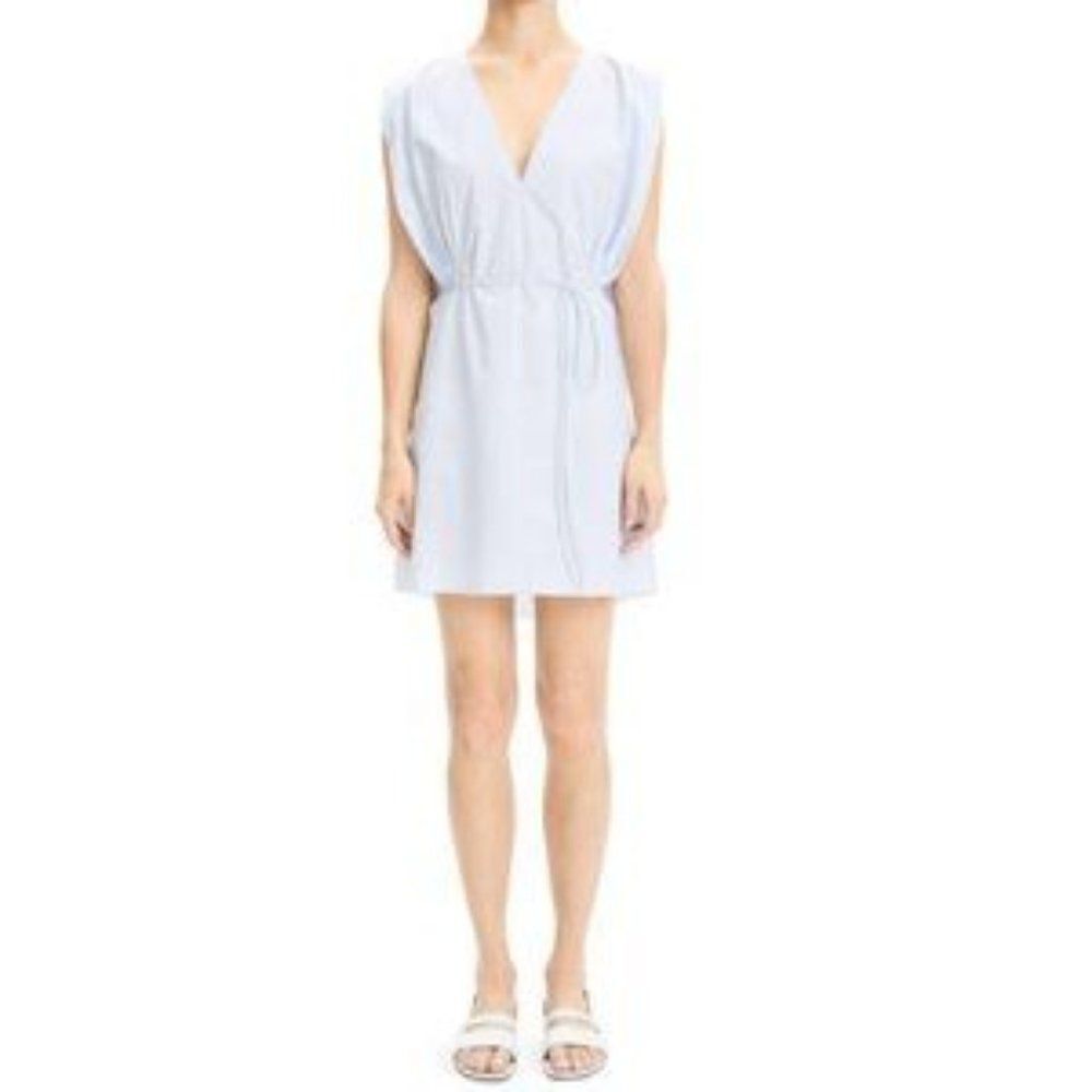 Theory Striped Tie Drape Mini Dress size M